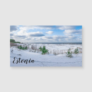 Baltic sea coast covered in snow in winter