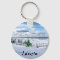 Baltic sea coast covered in snow in winter