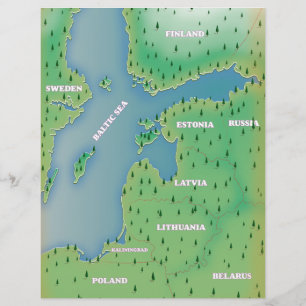 Baltic sea map custom letterhead