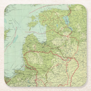 Baltic States & East Prussia Square Paper Coaster