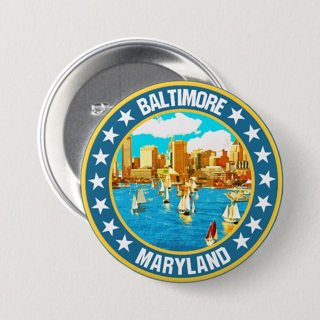 Baltimore                                          7.5 cm round badge (Front & Back)