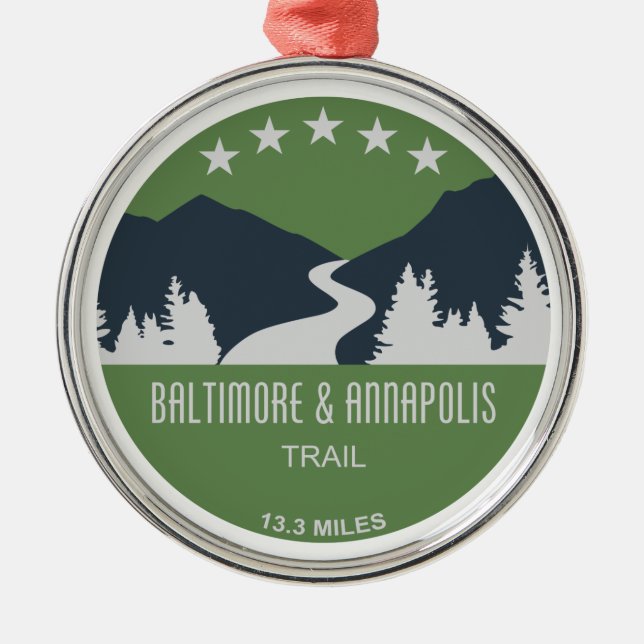 Baltimore & Annapolis Trail Metal Ornament (Front)
