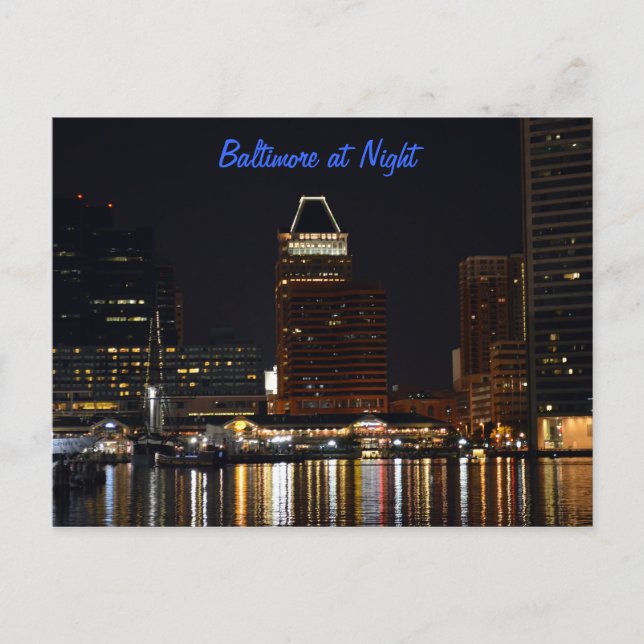 Baltimore at Night Postcard (Front)