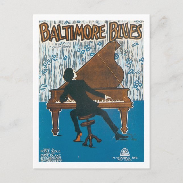 Baltimore Blues Vintage Songbook Cover Postcard (Front)