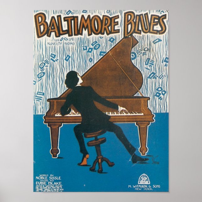 Baltimore Blues Vintage Songbook Cover Poster (Front)