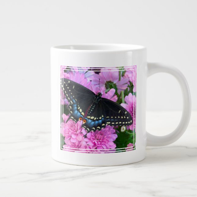 Baltimore Chequered Butterfly Large Coffee Mug (Right)