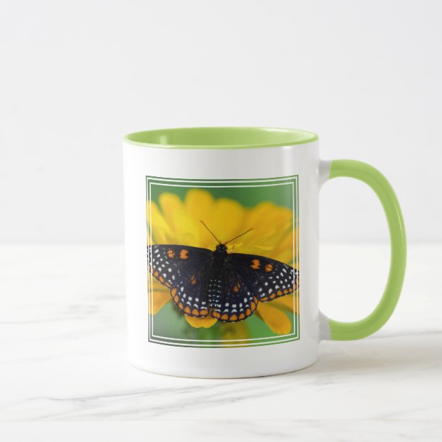 Baltimore Chequered Spot Butterfly Mug (Right)