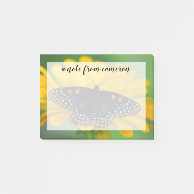 Baltimore Chequered Spot Butterfly Post-it Notes (Front)
