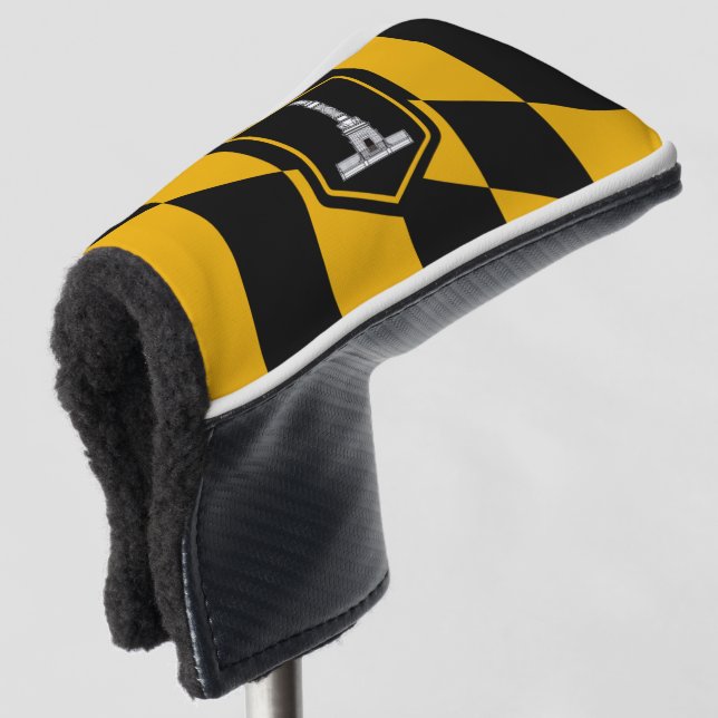 Baltimore city flag golf head cover (3/4 Front)