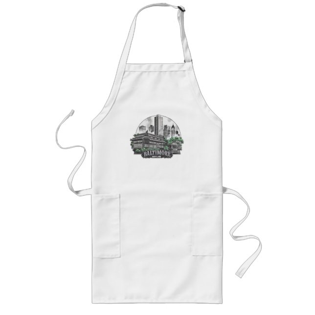 Baltimore City Maryland USA Long Apron (Front)