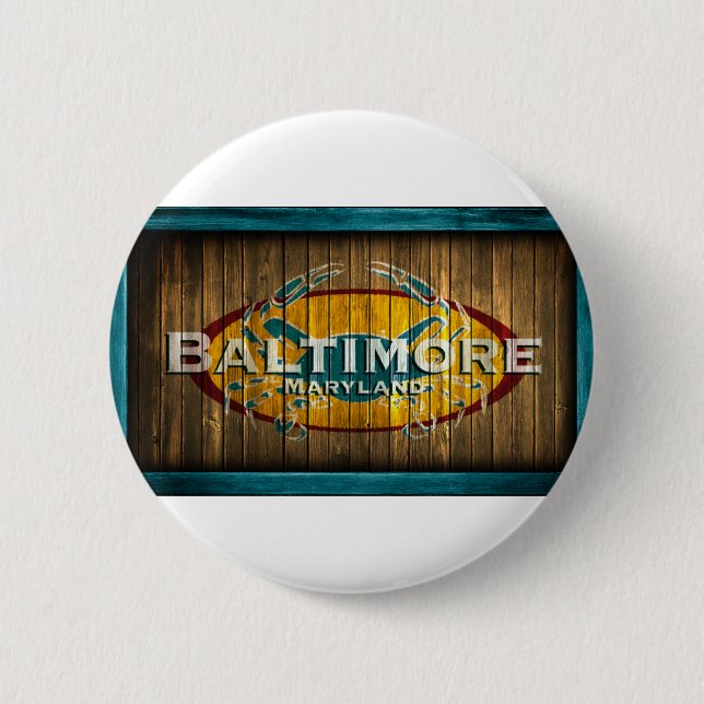 Baltimore Crab 6 Cm Round Badge (Front)