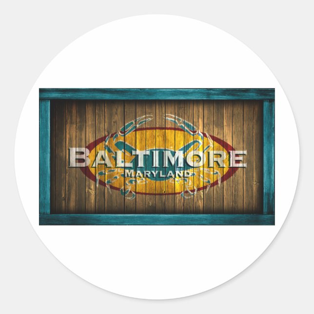 Baltimore Crab Classic Round Sticker (Front)