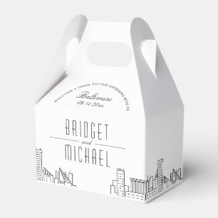 Baltimore Deco Skyline Wedding   Single Names Favour Box