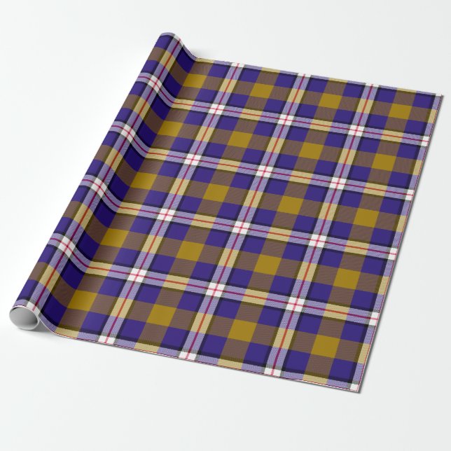 Baltimore Football Plaid Wrapping Paper (Unrolled)