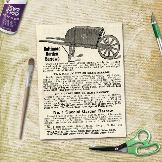 Baltimore Garden Barrows Vintage Advertisement Tissue Paper (Creator Uploaded)