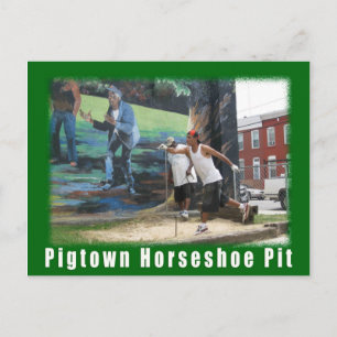 Baltimore Green Space Pigtown Horse Shoes postcard