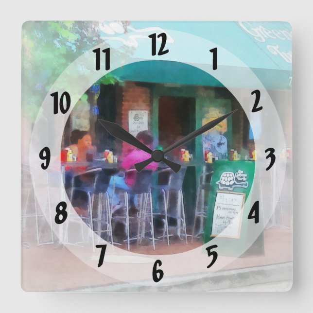 Baltimore - Happy Hour in Fells Point Square Wall Clock (Front)