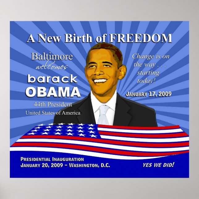 Baltimore Inauguration Events Obama Poster (Front)