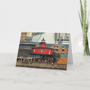 Baltimore Inner Harbor Seven Foot Knoll Lighthouse Card