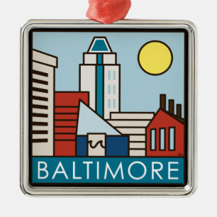 Baltimore Inner Harbour Metal Ornament