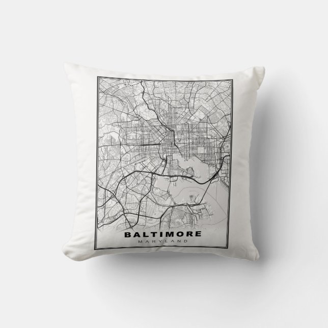 Baltimore Map Cushion (Front)