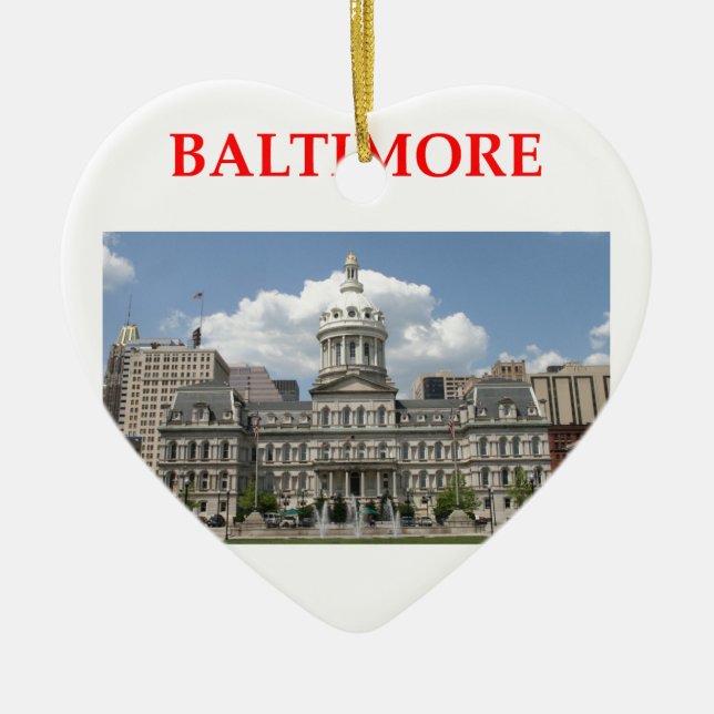 baltimore maryland ceramic tree decoration (Front)