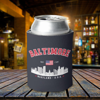 Baltimore Maryland Chic Cityscape Design Can Cooler