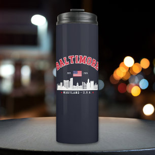 Baltimore Maryland Chic Cityscape Design Thermal Tumbler