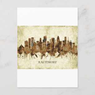 Baltimore Maryland Cityscape Invitation Postcard