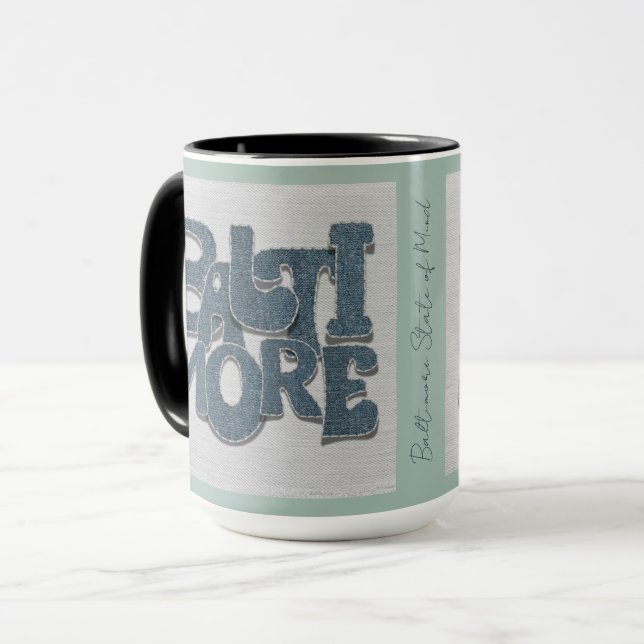 Baltimore Maryland Denim Mug (Front Left)