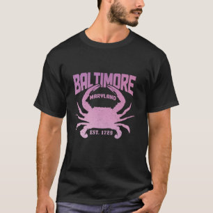 Baltimore Maryland Est 1729 Pride Blue Crab Vintag T-Shirt