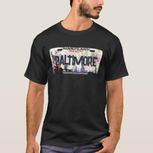Baltimore Maryland flag license plate shirt