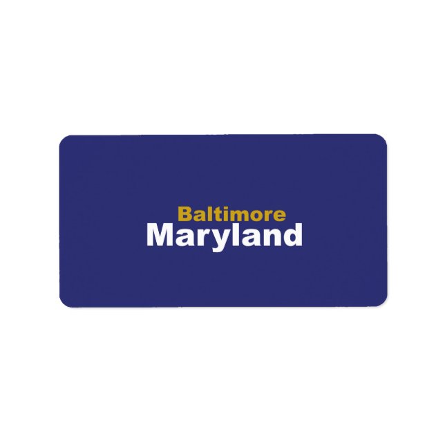 Baltimore, Maryland  Labels (Front)