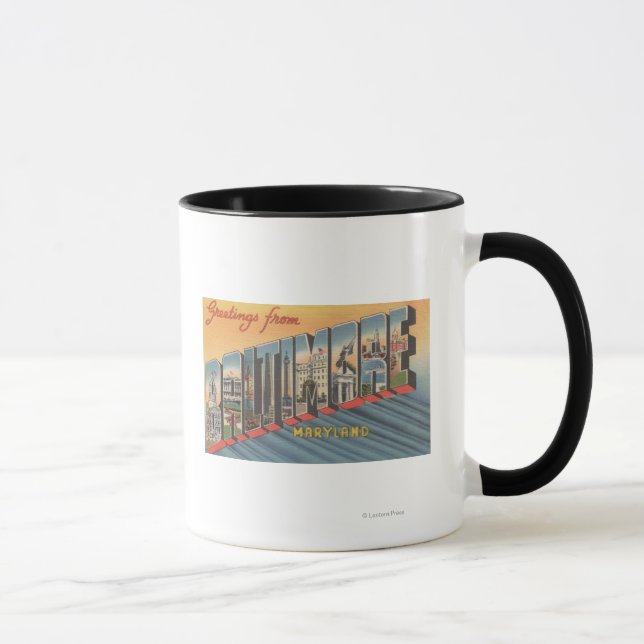 Baltimore, Maryland - Large Letter Scenes 2 Mug (Right)