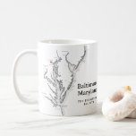 Baltimore Maryland Map Gift Black and White Coffee Mug<br><div class="desc">Cosy up with this beautiful custom Baltimore, Maryland mug, with Emerson's "Live in the sunshine... " quote on the back. Perfect Wedding favour for your wedding party, a gift for Newlyweds, or a housewarming gift for a new family home. Celebrate your favourite summertime (or year round) place to call home...</div>