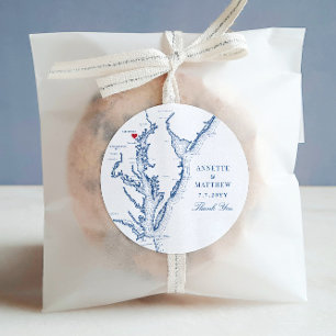 Baltimore Maryland Navy Wedding Favour Classic Round Sticker