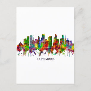 Baltimore Maryland Skyline Invitation Postcard
