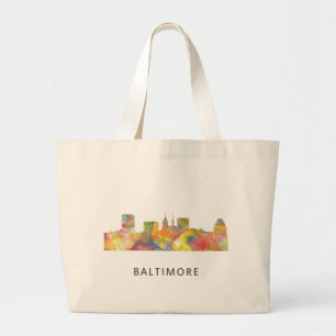 BALTIMORE MARYLAND SKYLINE WB1 - LARGE TOTE BAG