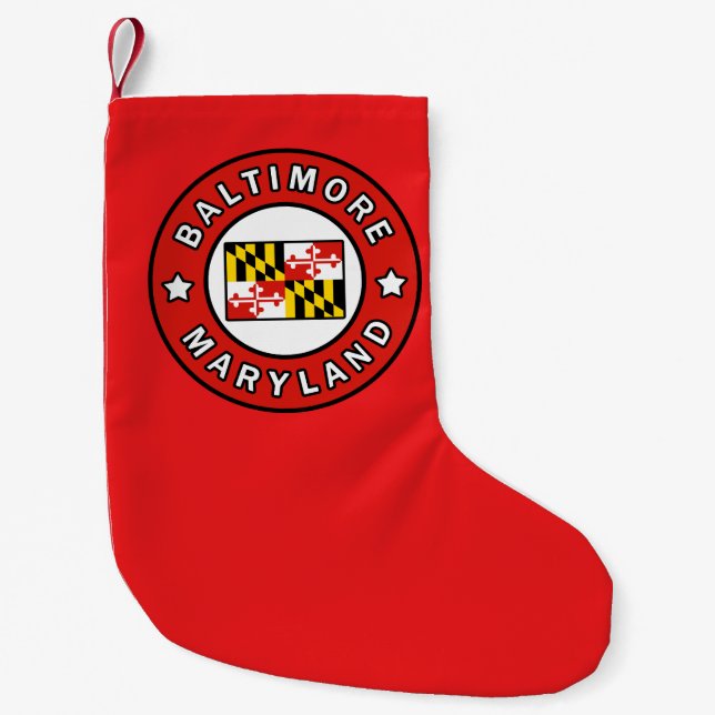 Baltimore Maryland Small Christmas Stocking (Front)