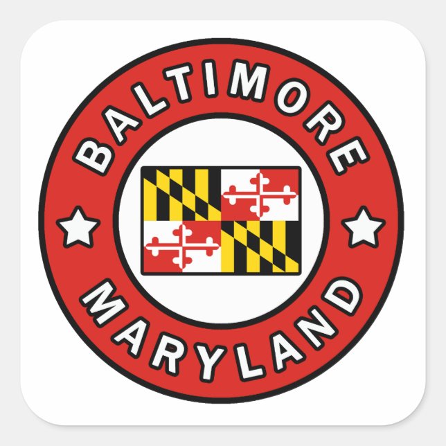 Baltimore Maryland Square Sticker (Front)