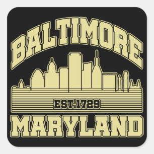 Baltimore,Maryland Square Sticker