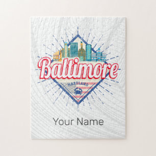 Baltimore Maryland United States Skyline Vintage Jigsaw Puzzle