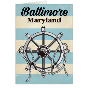 Baltimore Maryland vintage nautical travel poster