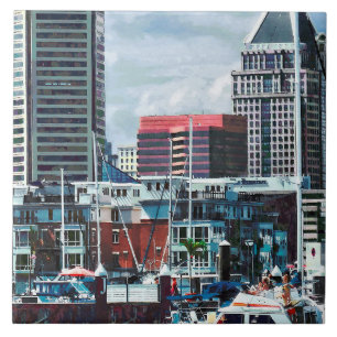 Baltimore MD - Baltimore Skyline at Charles River Ceramic Tile