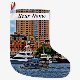 Baltimore MD - Inner Harbor Water Taxi Large Christmas Stocking