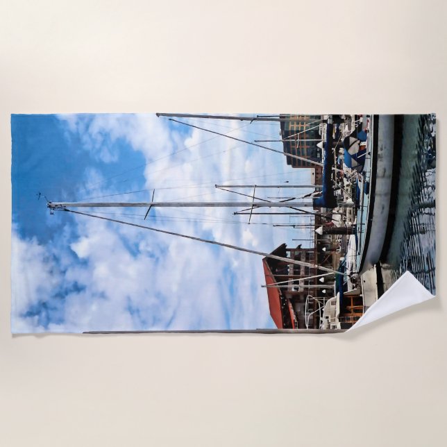 Baltimore MD - Marina Near Fells Point Beach Towel (Front)