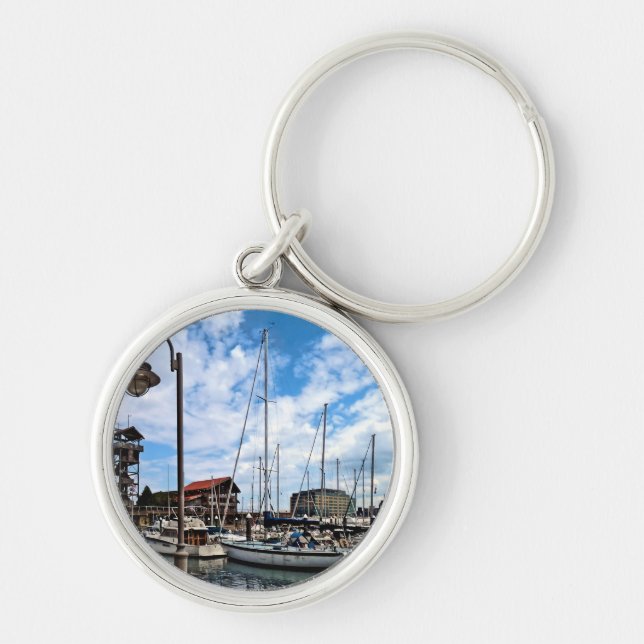 Baltimore MD - Marina Near Fells Point Key Ring (Front)