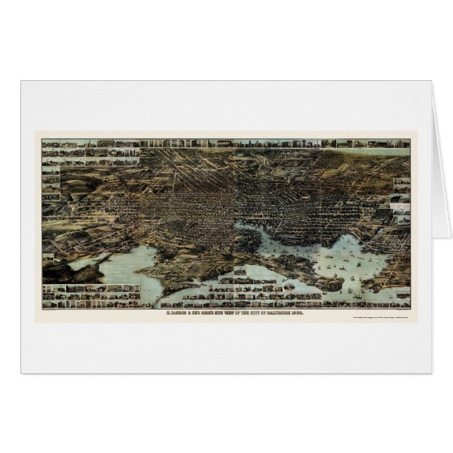 Baltimore, MD Panoramic Map - 1870 (Front Horizontal)