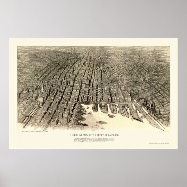 Baltimore, MD Panoramic Map - 1912 Poster (Front)