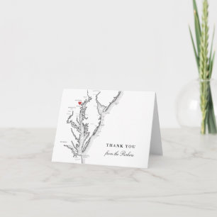 Baltimore MD Wedding Black and White Personalised Thank You Card
